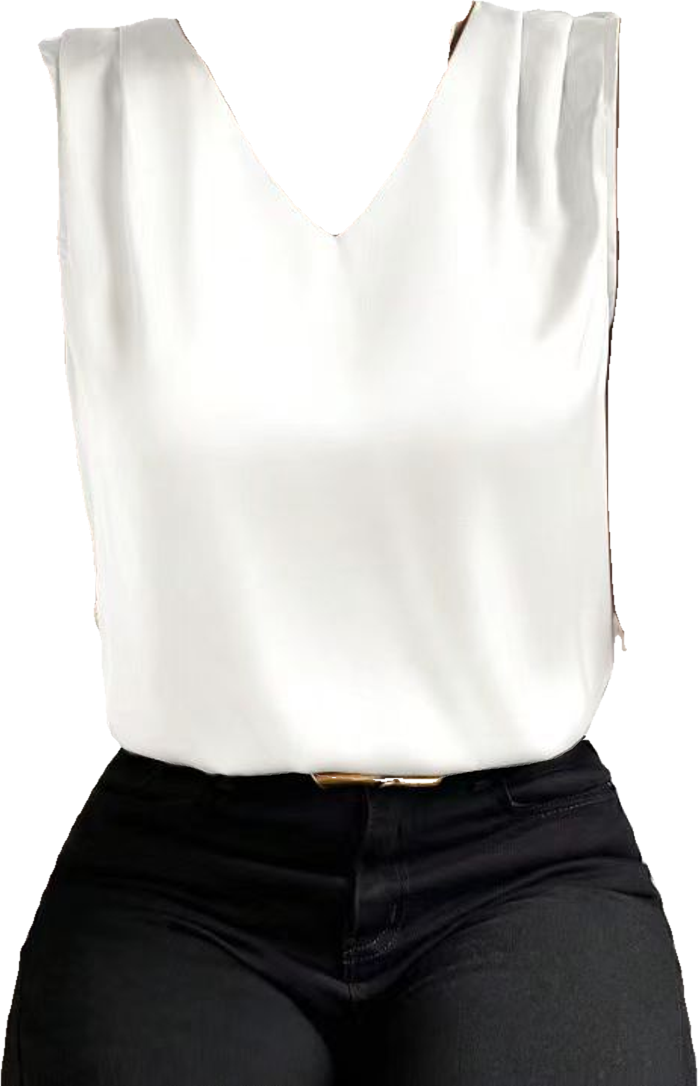 2026 Amazon European and American Cross-Border Women's Clothing Satin Suit Sleeveless Elegant Commuter Vest Base Top (Preprocessed)