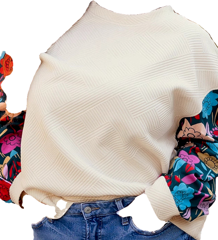 Autumn New Textured Oversized Pullover Women's European and American Fashion Versatile Color-Blocking Loose Fit Sweatshirt (Preprocessed)