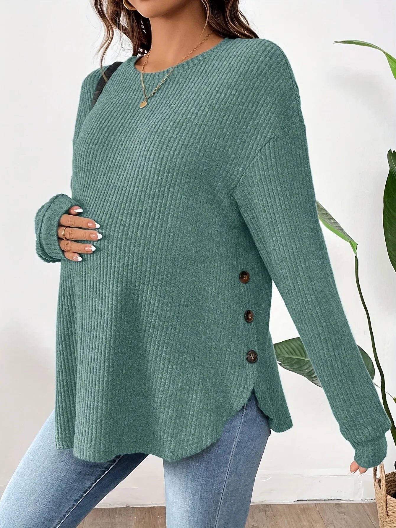 Maternity Clothes Premama Long Sleeve Blouse Fall Winter Loose Pregnant Women O-Neck Sweater T-Shirts Sweatshirt Pullover Tops