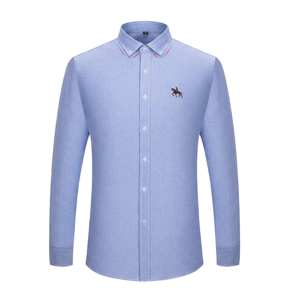 2024 Men Shirt Floral Long Sleeve Casual 100% Cotton Oxford Man Leisure Embroidered Horse Shirts Streetwear Oversized Plus Size