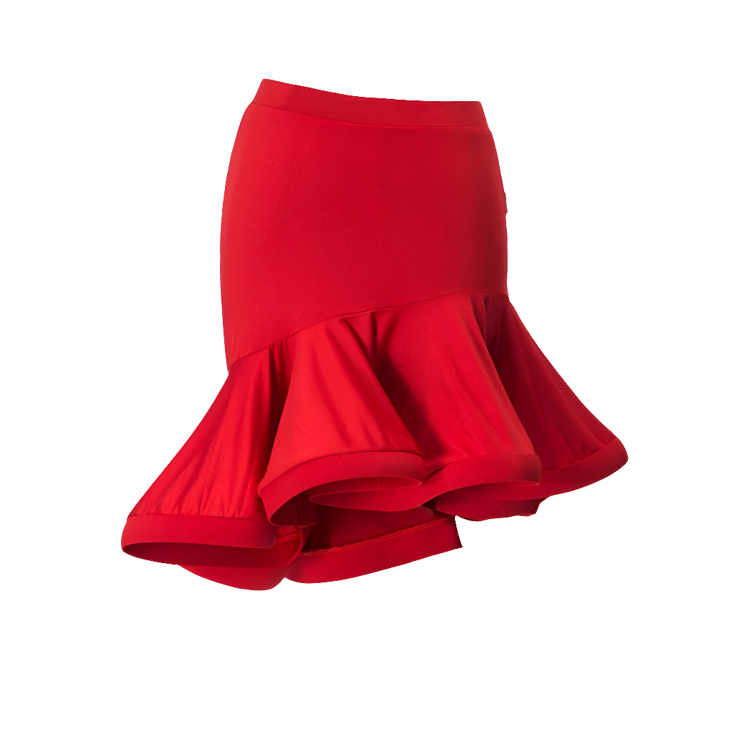 Ruffle Latin Dance Mini Skirt – Salsa, Tango, ChaCha Flare Skirts 2024