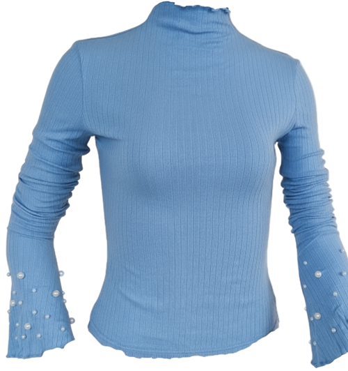 Comfortable Long Sleeve Stretchy Soft T‑Shirt with Exquisite Beading – Women's Casual Tee NZ | Strylez Virtual Try-On