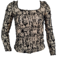 Printed Square-Neck Blouse with Long Sleeves – Women’s Top, NZ, Strylez Virtual Try-On