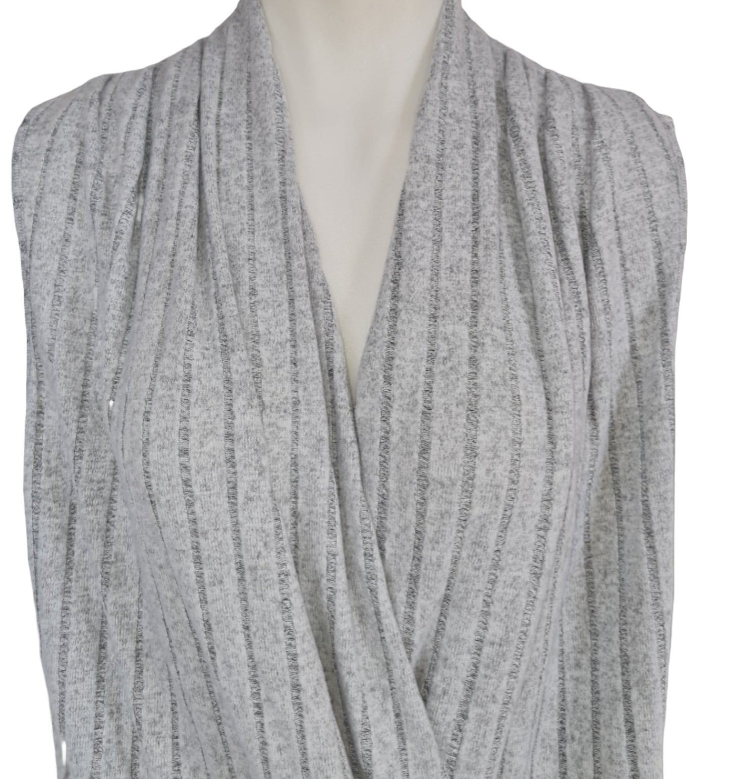 Ribbed Knit Tank Top For Summer With Wrap Neckline