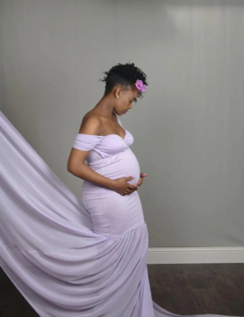 Long Maternity Photography Props Pregnancy Dress For Photo Shooting Off Shoulder Pregnant Dresses For Women Maxi Maternity Gown