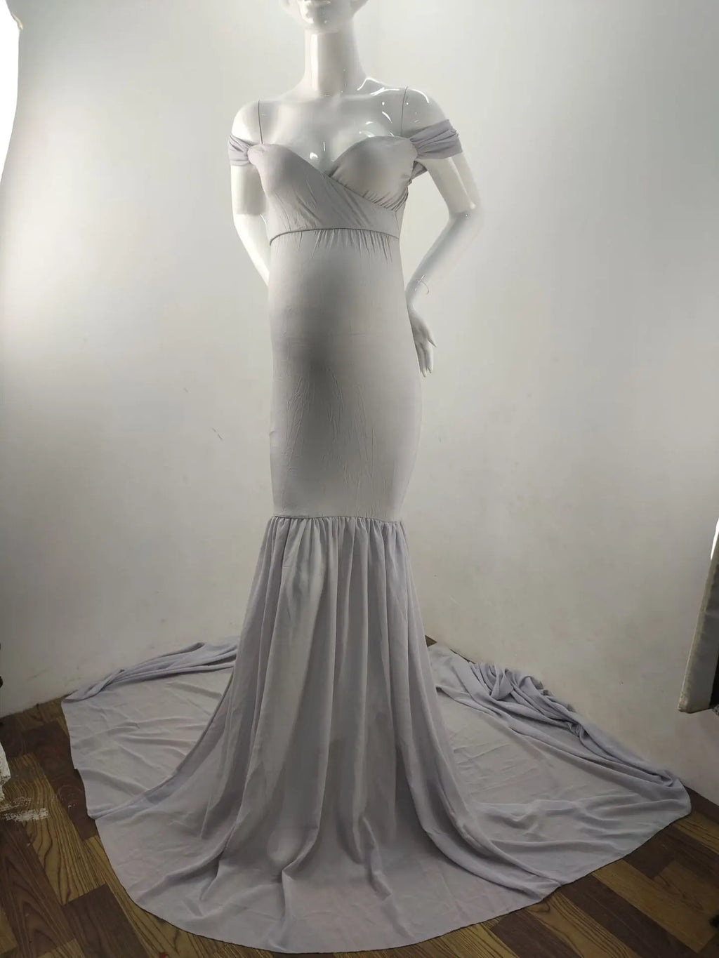 Long Maternity Photography Props Pregnancy Dress For Photo Shooting Off Shoulder Pregnant Dresses For Women Maxi Maternity Gown