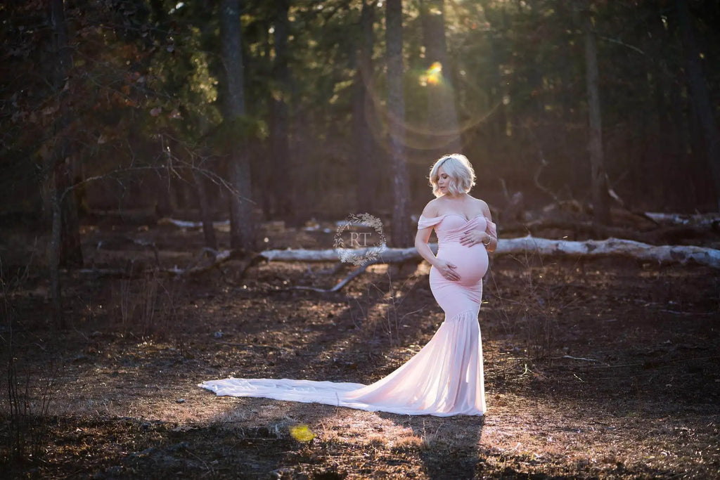 Long Maternity Photography Props Pregnancy Dress For Photo Shooting Off Shoulder Pregnant Dresses For Women Maxi Maternity Gown