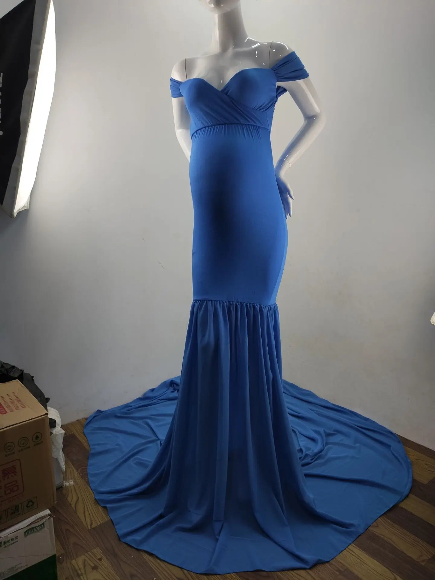 Long Maternity Photography Props Pregnancy Dress For Photo Shooting Off Shoulder Pregnant Dresses For Women Maxi Maternity Gown