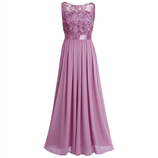Wedding Party Dress Women Ladies Vestido De Fiesta Lace Embroidered Chiffon Bridesmaid Dresse Vening Pageant Formal Long Dress