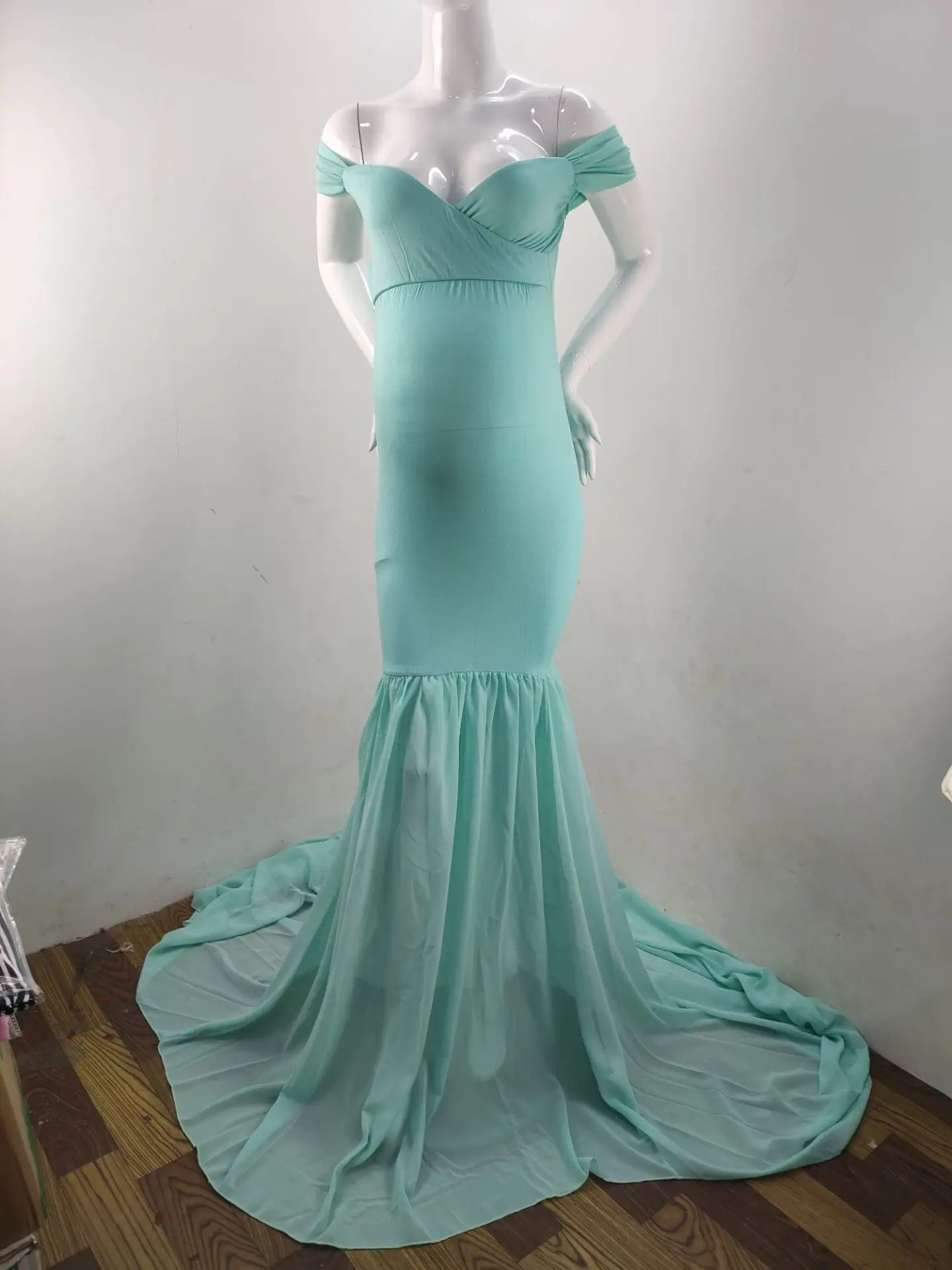 Long Maternity Photography Props Pregnancy Dress For Photo Shooting Off Shoulder Pregnant Dresses For Women Maxi Maternity Gown
