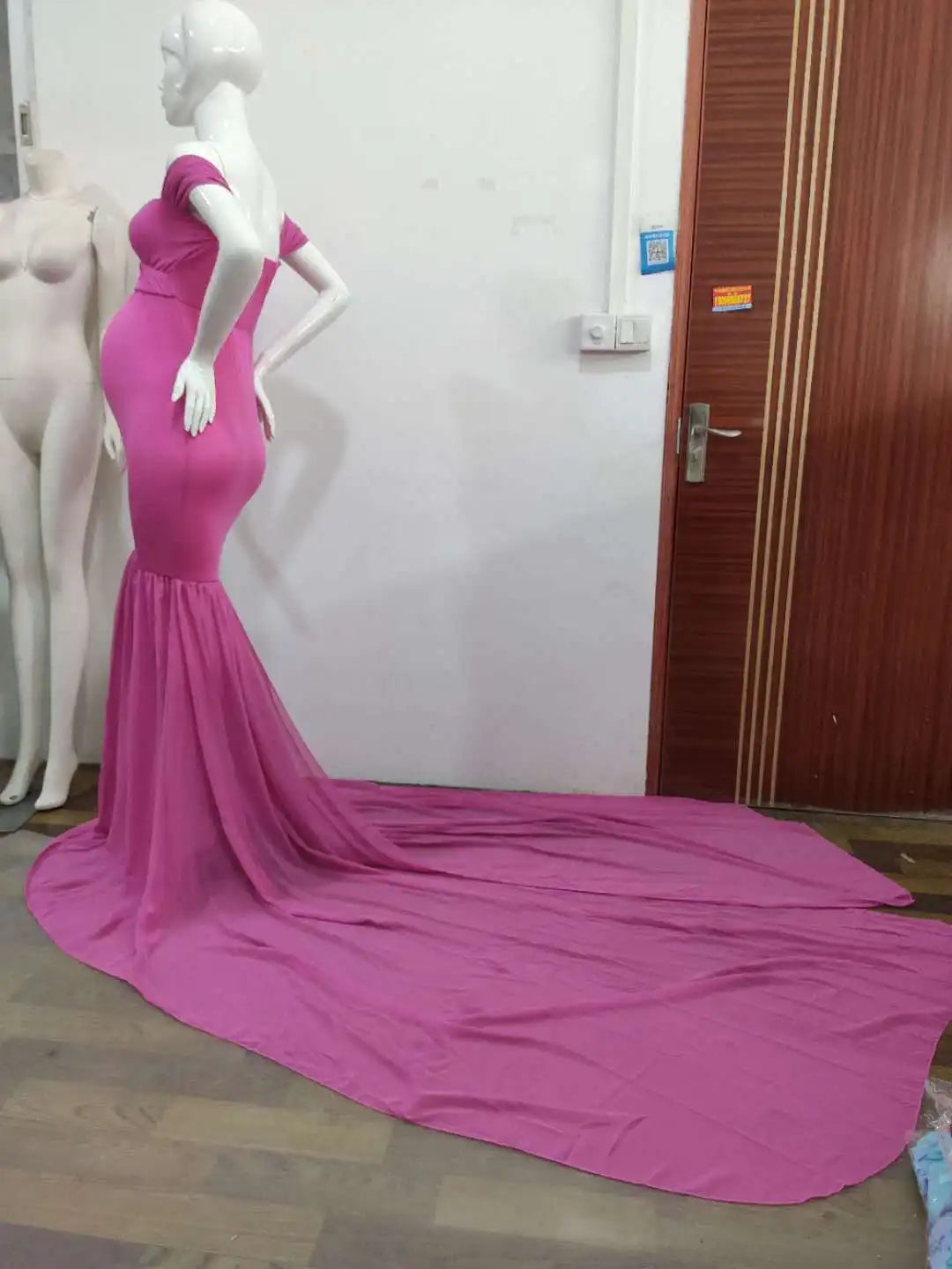 Long Maternity Photography Props Pregnancy Dress For Photo Shooting Off Shoulder Pregnant Dresses For Women Maxi Maternity Gown