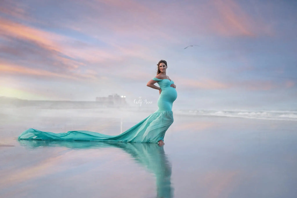 Long Maternity Photography Props Pregnancy Dress For Photo Shooting Off Shoulder Pregnant Dresses For Women Maxi Maternity Gown