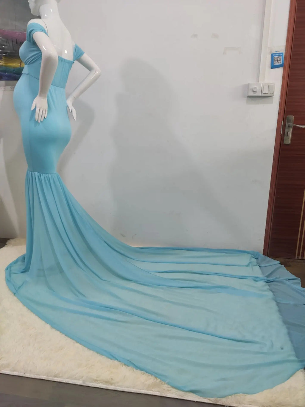 Long Maternity Photography Props Pregnancy Dress For Photo Shooting Off Shoulder Pregnant Dresses For Women Maxi Maternity Gown