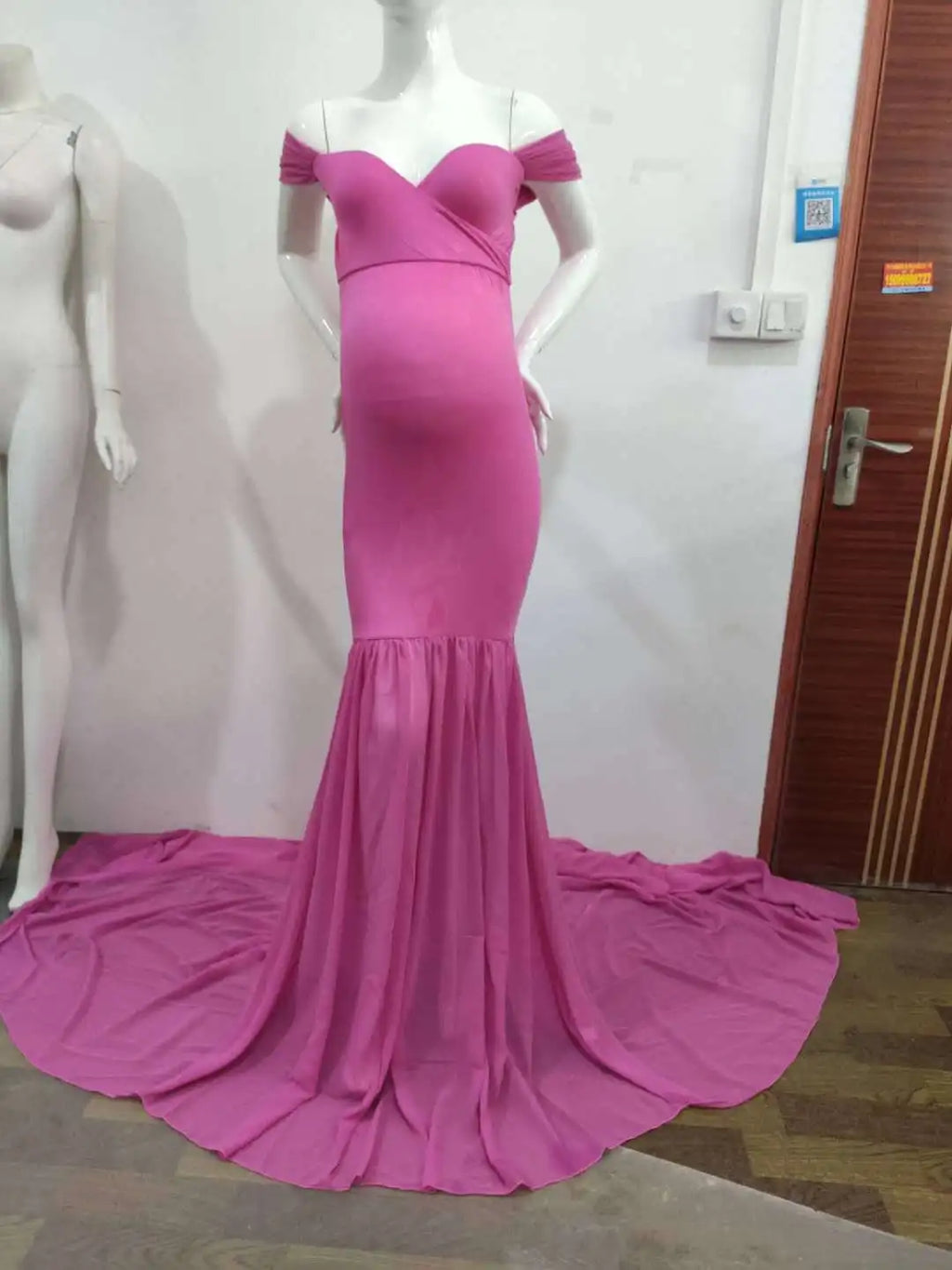 Long Maternity Photography Props Pregnancy Dress For Photo Shooting Off Shoulder Pregnant Dresses For Women Maxi Maternity Gown
