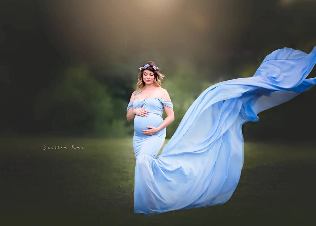 Long Maternity Photography Props Pregnancy Dress For Photo Shooting Off Shoulder Pregnant Dresses For Women Maxi Maternity Gown