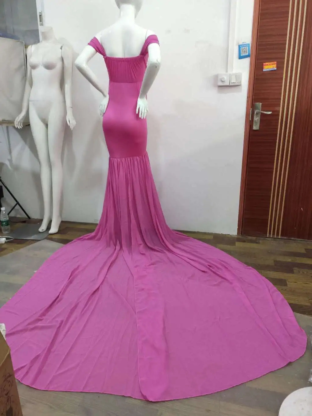 Long Maternity Photography Props Pregnancy Dress For Photo Shooting Off Shoulder Pregnant Dresses For Women Maxi Maternity Gown