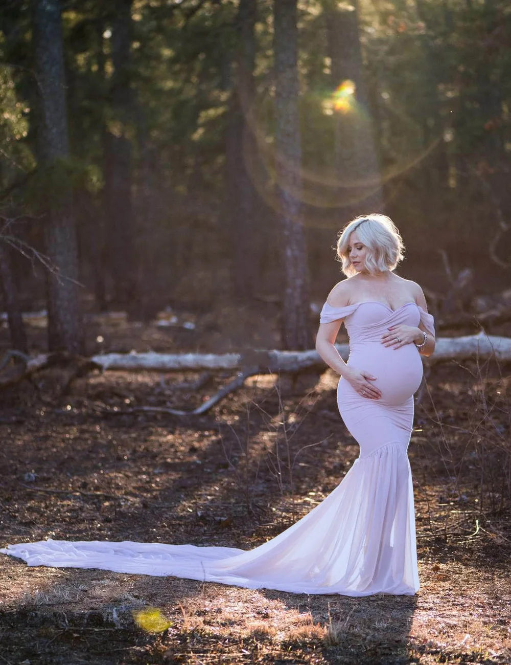 Long Maternity Photography Props Pregnancy Dress For Photo Shooting Off Shoulder Pregnant Dresses For Women Maxi Maternity Gown