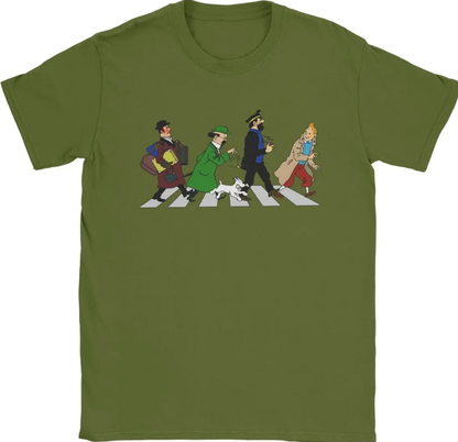 Captain Haddock Cartoon T-Shirt Men’s 100% Cotton Round Neck Short Sleeve Tees 6XL