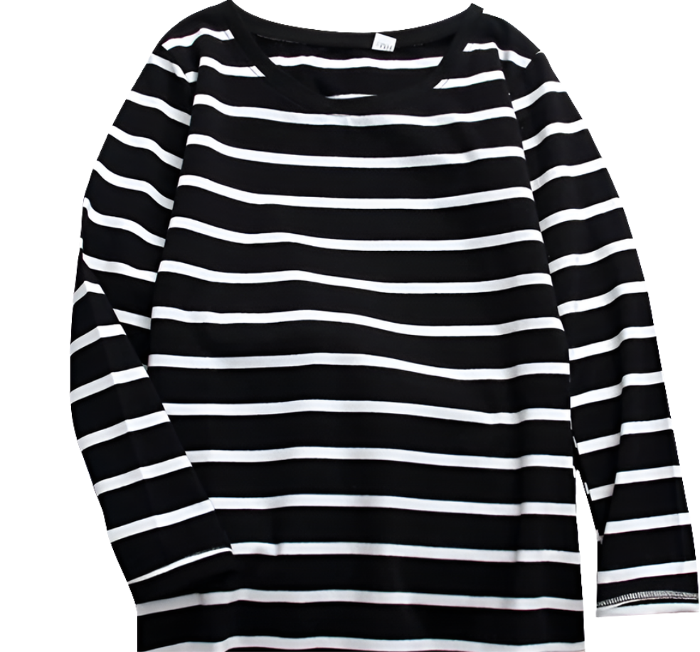 Striped Long Sleeve T-Shirt for Women – Try It On with Our Virtual Mirror App and Love the Fit!
