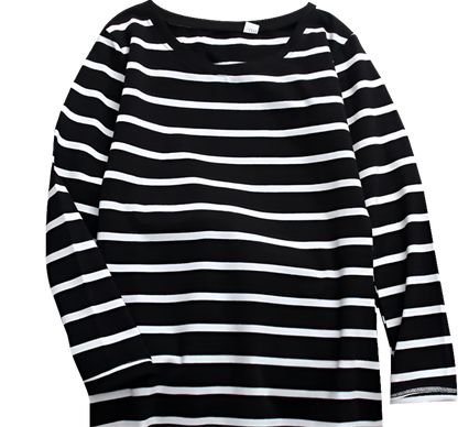 Striped Long Sleeve T-Shirt for Women – Try It On with Our Virtual Mirror App and Love the Fit!