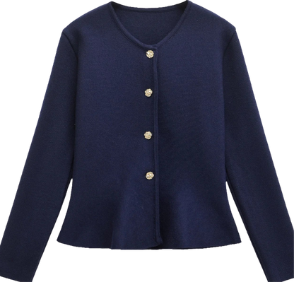 TRAF Women's Button-Up Short Hem Cardigan – Casual Autumn Sweater