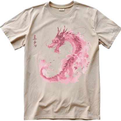 Dragon Doodles Tee – Pink Ink Kanji Vibes
