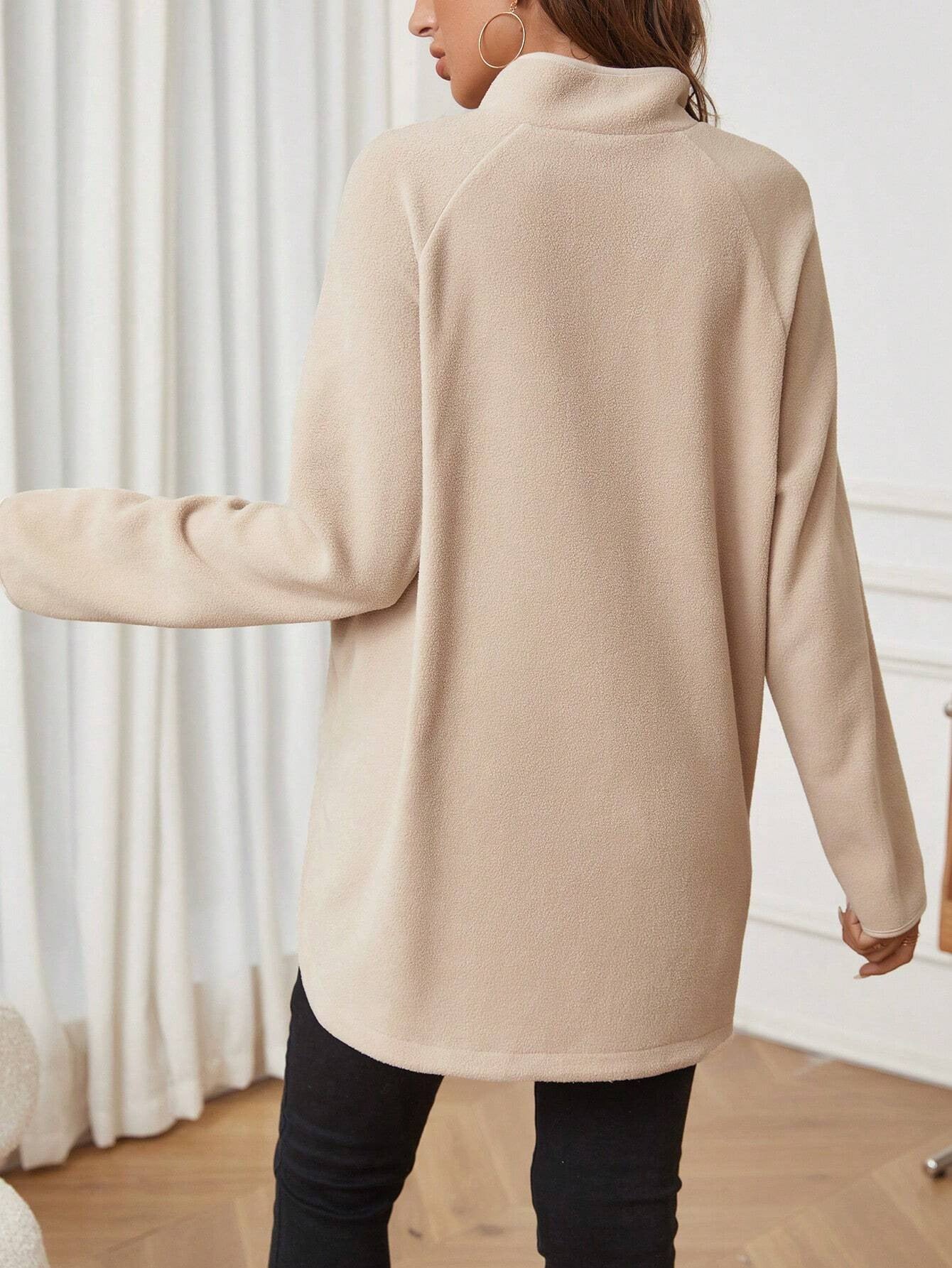 Maternity T-Shirt AutumnWinter Maternity Fashion Solid-Color Zipper Loose-Fit Long-Sleeve T-Shirt