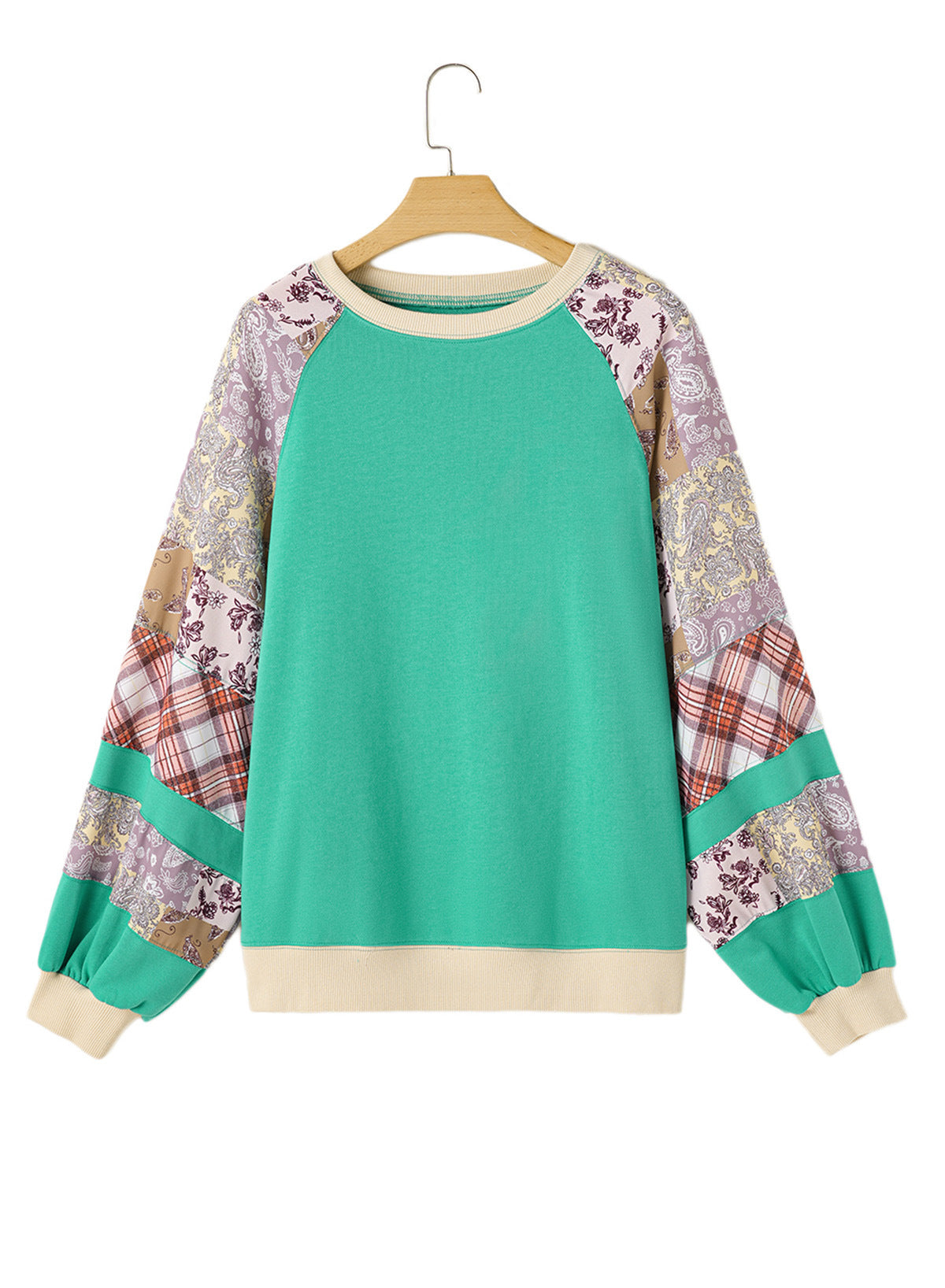 Shiying European and American Loose Large Size Raglan Sleeve Pullover Sweatshirt for Women Autumn and Winter New Floral Patchwork Long-Sleeved Women's Tops