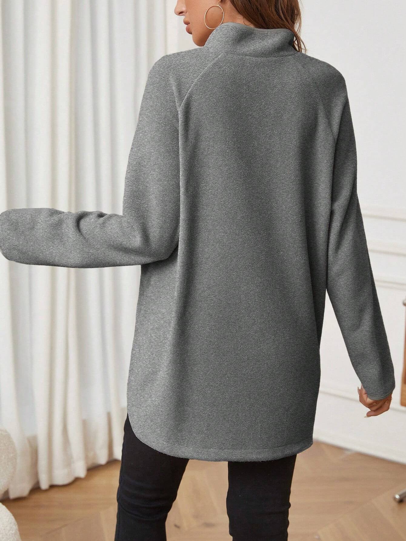 Maternity T-Shirt AutumnWinter Maternity Fashion Solid-Color Zipper Loose-Fit Long-Sleeve T-Shirt