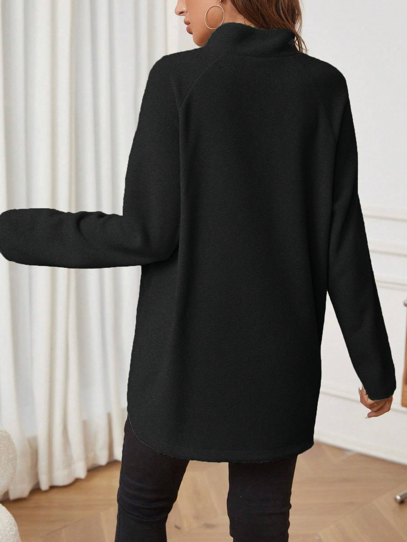 Maternity T-Shirt AutumnWinter Maternity Fashion Solid-Color Zipper Loose-Fit Long-Sleeve T-Shirt