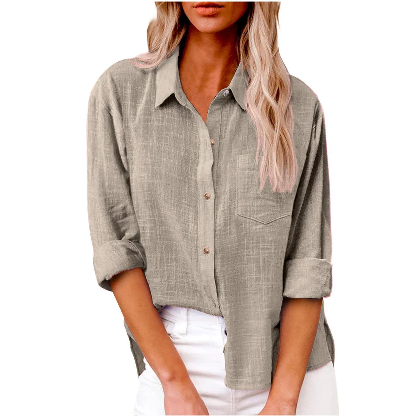 Women's Blouse Casual Shirt Tops 2025 Spring Women Cotton Linen  Long Sleeve Shirts Женский Топ Camicette Donna Estive Chemise