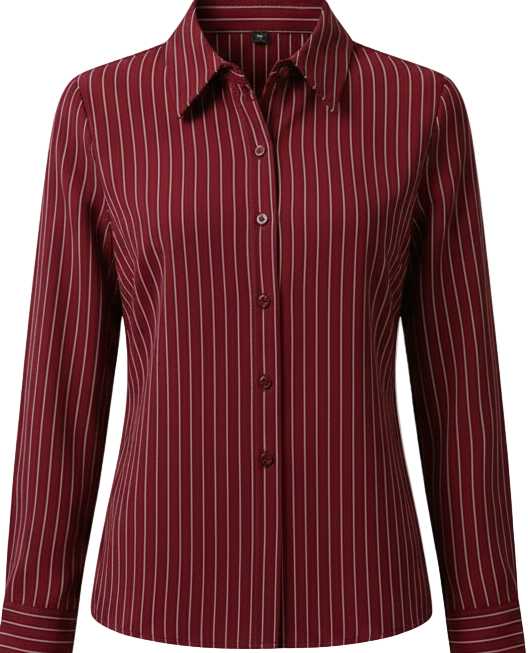 Striped Women Shirt - Korean Fashion Long Sleeve Blouse, Button Up Top OL Chiffon - New Zealand | Strylez Try-On