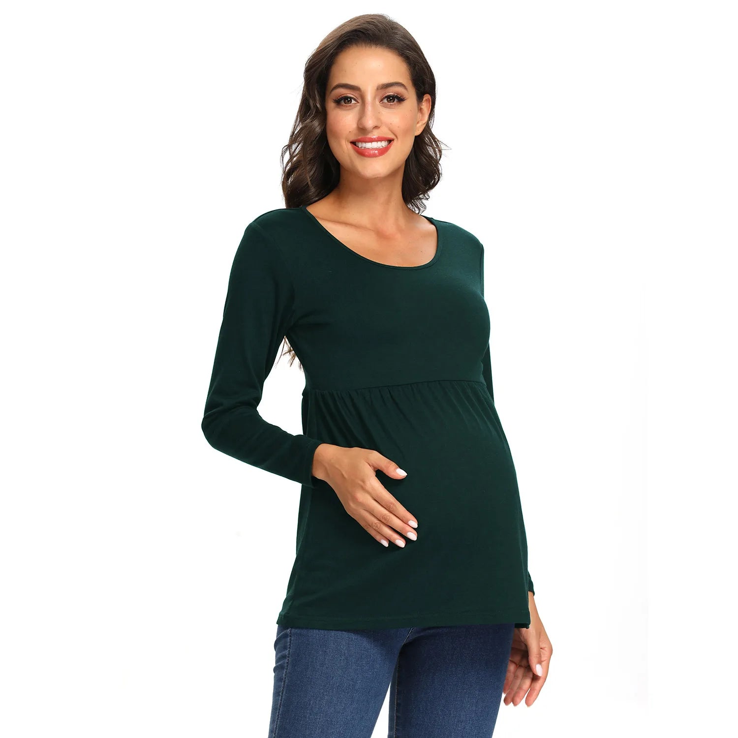 Maternity Long Sleeve Tops,Loose Tee Shirts,Pregnant Women Casual Soft Cotton Breathable Round Neck T-Shirt