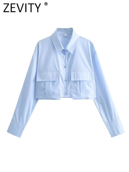 Light Blue Zevity Blouse – Try On Virtually & Buy Confidently for Your Perfect Style!