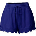 Plus Size Women's Summer Lounge Shorts with Lace Trim & Drawstring Waist - NZ | Strylez Virtual Try-On App