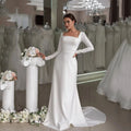 Elegant Mermaid Brides Wedding Dresses For Women Crepe Backless Bride Dress Customized Party Bridal Gown vestidos de novia