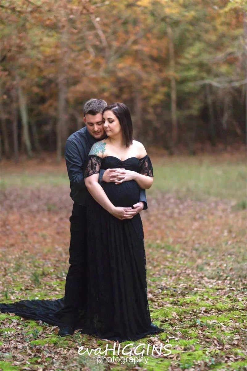 Long Maternity Photography Props Pregnancy Dress Photography Maternity Dresses for Photo Shoot Pregnant Dress Lace Maxi Gown