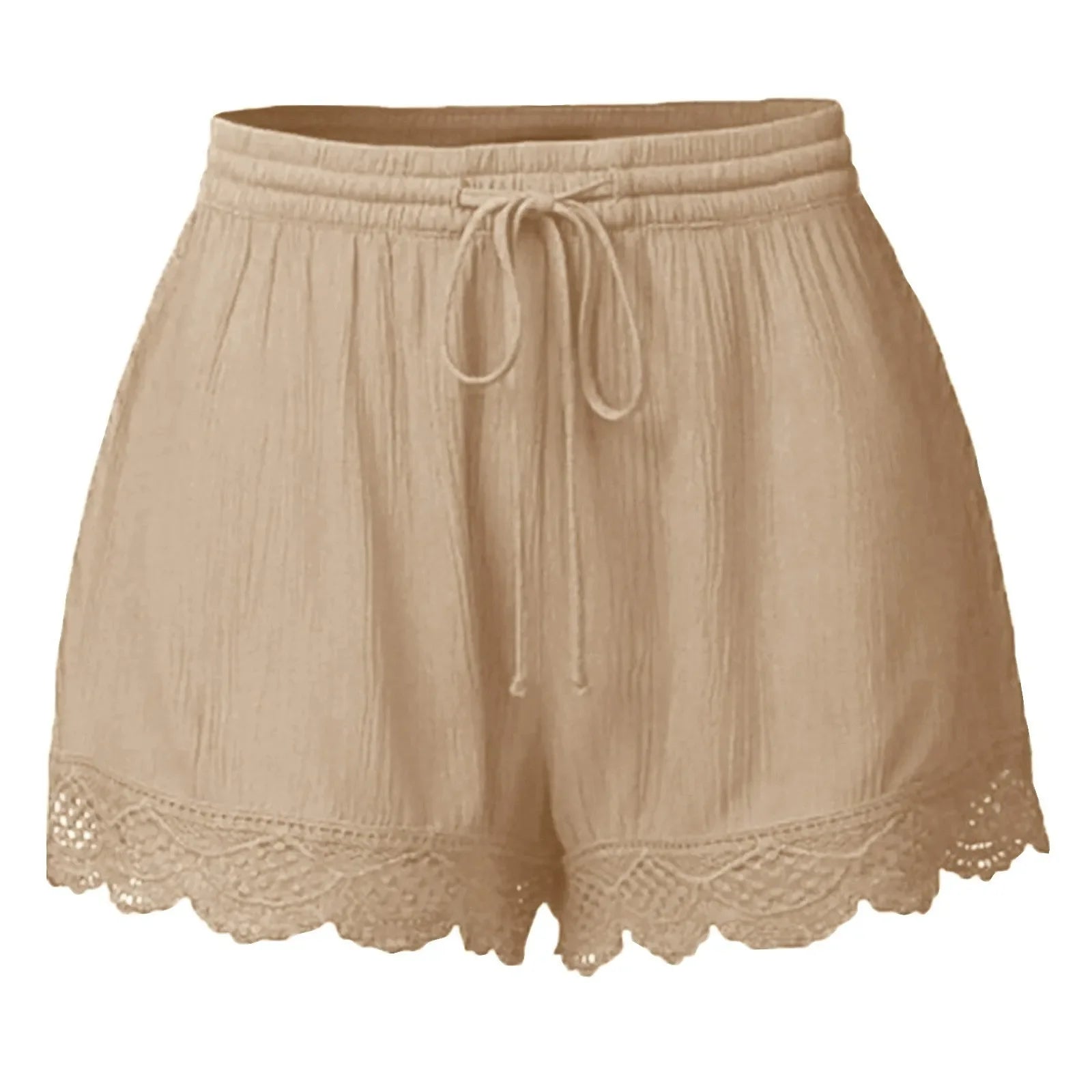 Women’s Plus Size Lace Trim Drawstring Lounge Shorts – Summer Running, NZ Activewear | Strylez App Virtual Try-On