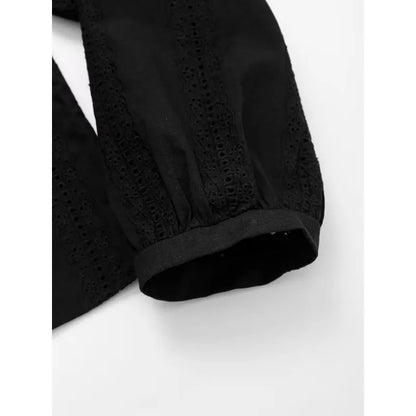 Embroidery Blouses for Lady Long Sleeve Shirt Elegant Women's Luxury Blouses Y2K Tops Harajuku Fashion Vintage Blouse