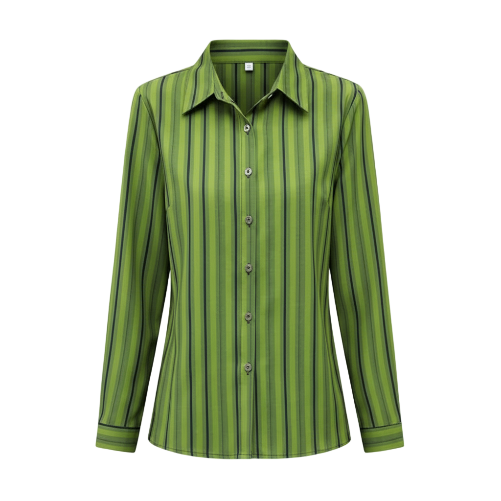 Stripe Long Sleeve Blouse for Women | Spring Autumn Fashion Shirt | Versatile Mother-Style NZ | Strylez Virtual Try-On