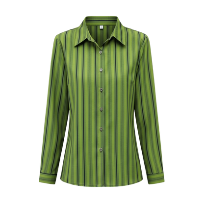 Stripe Long Sleeve Blouse Women Spring Autumn New Style Middle-aged Mother Versatile Fashion Shirt