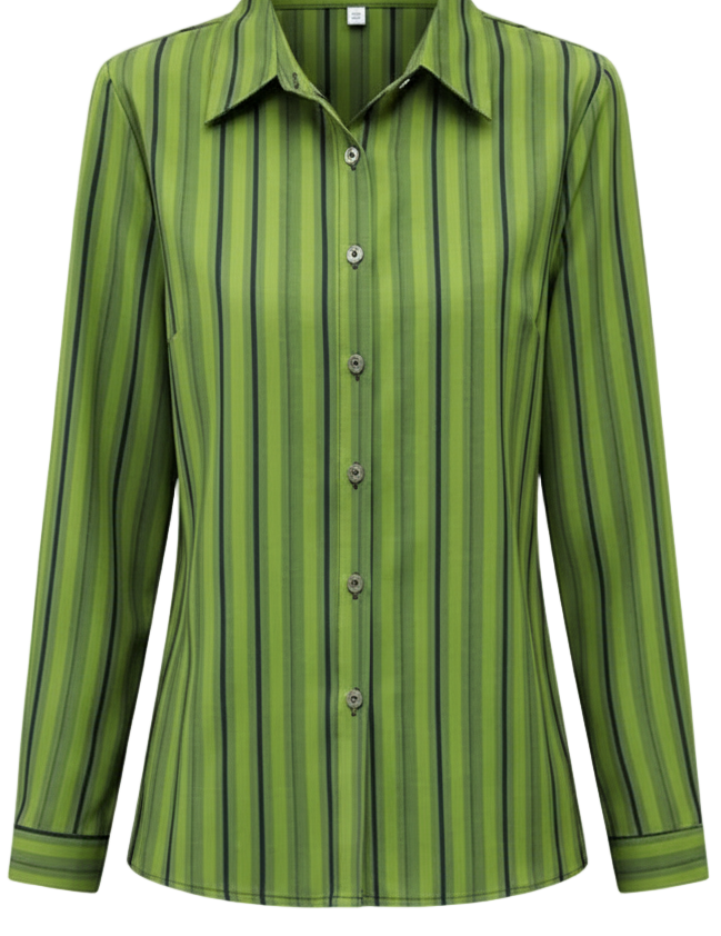 Stripe Long Sleeve Blouse for Women | Spring Autumn Fashion Shirt | Versatile Mother-Style NZ | Strylez Virtual Try-On