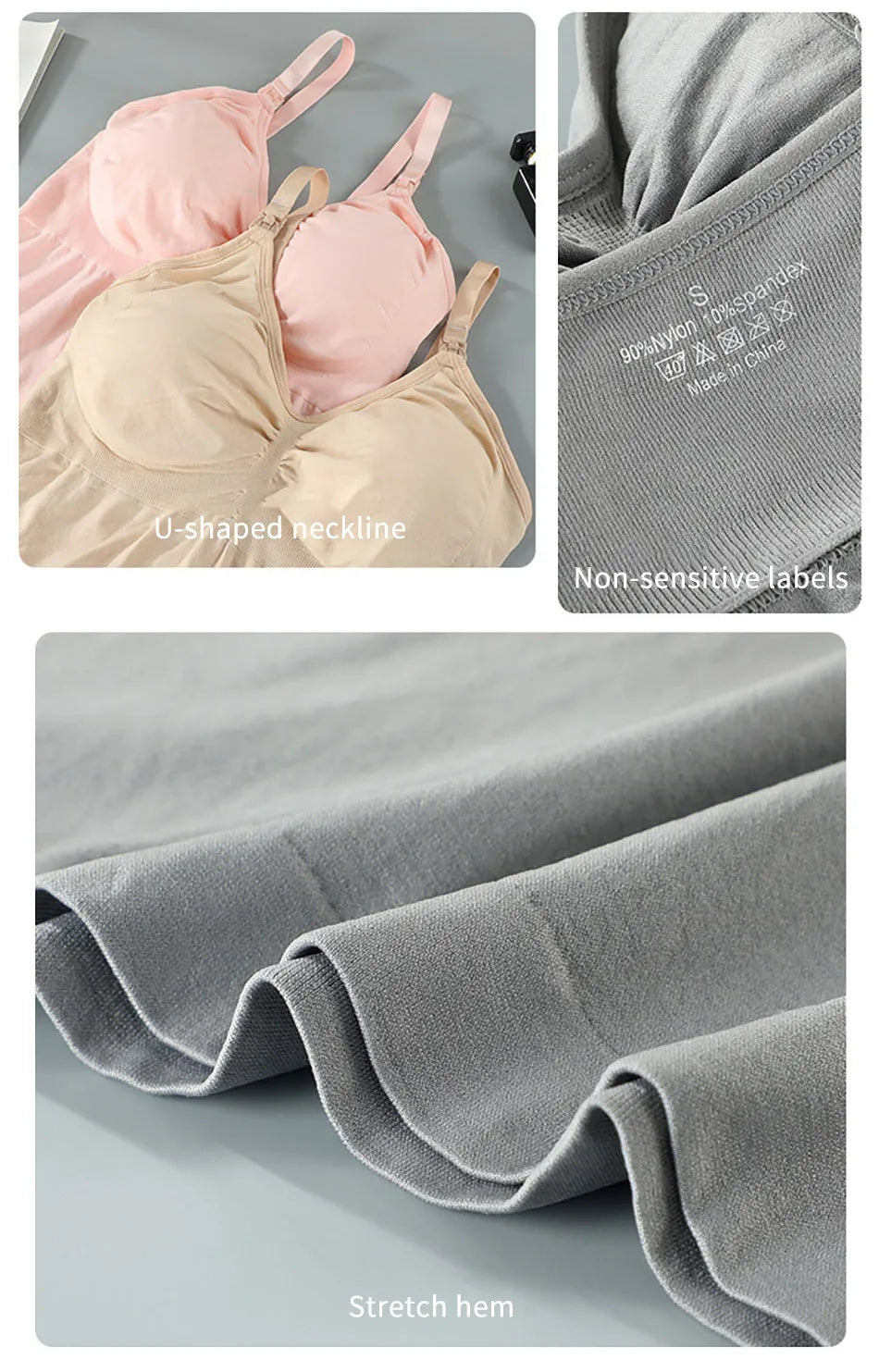 Maternity Nursing Long Camisole with Front Opening Padded Bra for Comfort Breastfeeding and Postpartum Support Women Bralette