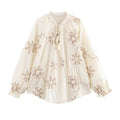 MUJER Flower Embroidered Women’s Blouse - Tassel Casual Shirt, Ruched Beach Boho Top | Summer Tops NZ | Strylez Virtual Try-On