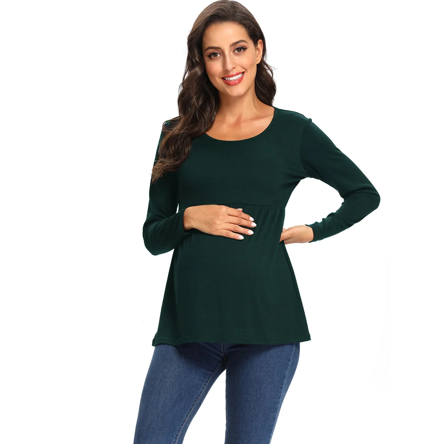 Maternity Long Sleeve Tops,Loose Tee Shirts,Pregnant Women Casual Soft Cotton Breathable Round Neck T-Shirt