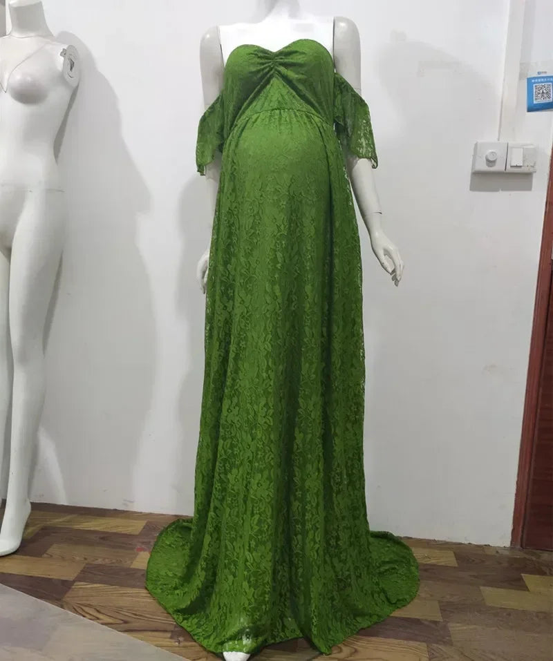 Long Maternity Photography Props Pregnancy Dress Photography Maternity Dresses for Photo Shoot Pregnant Dress Lace Maxi Gown