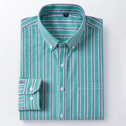 The new men's long-sleeved Oxford cotton shirt is casual trendy, comfortable, versatile and simple for spring, summer and autumn