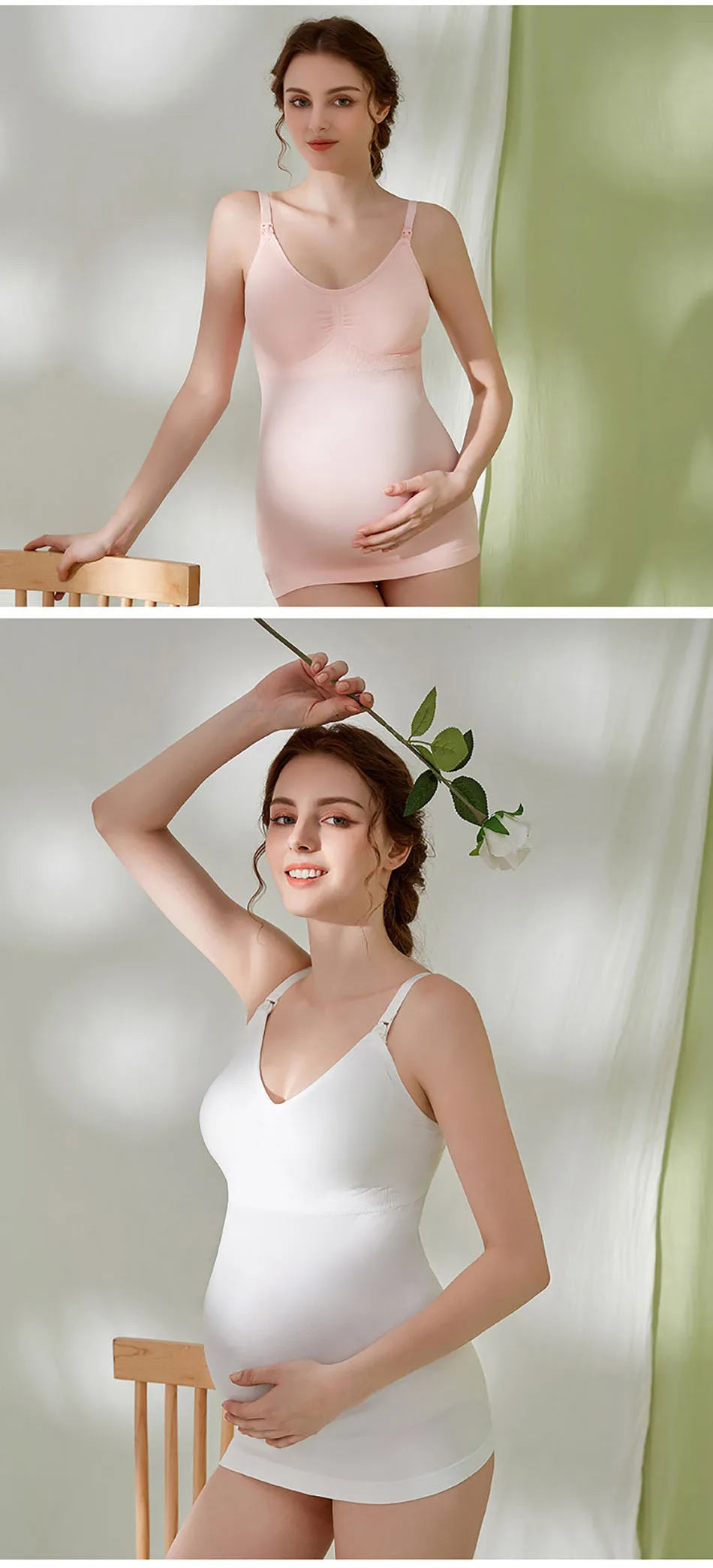 Maternity Nursing Long Camisole with Front Opening Padded Bra for Comfort Breastfeeding and Postpartum Support Women Bralette