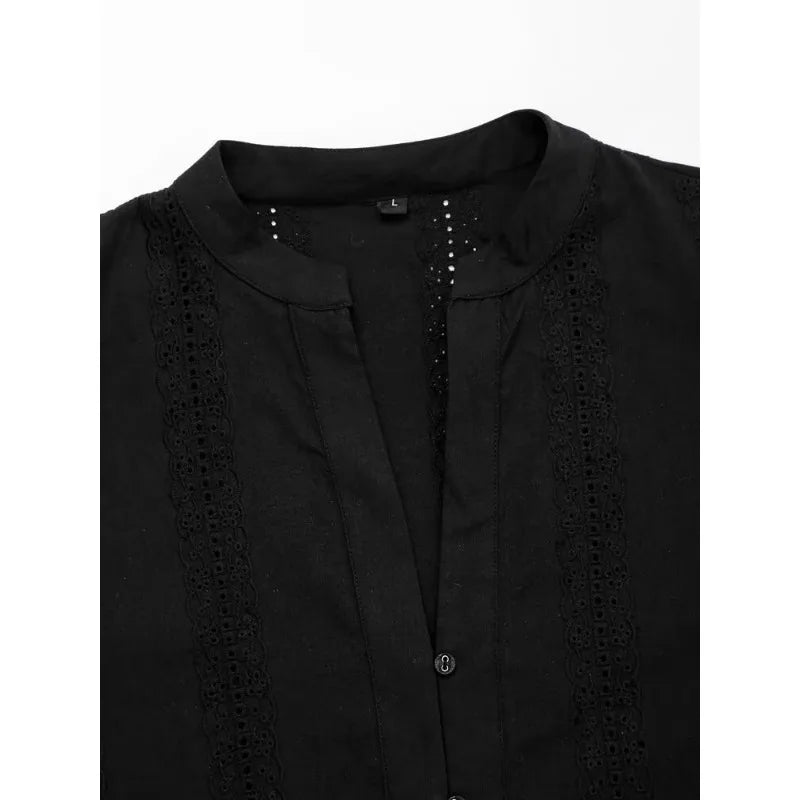 Embroidery Blouses for Lady Long Sleeve Shirt Elegant Women's Luxury Blouses Y2K Tops Harajuku Fashion Vintage Blouse