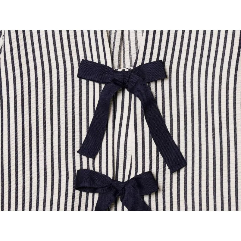 Woman Blouses Striped Chic Women Blouse Ladies Women's Top Pulovers Female Summer Short Sleeve Chiffon Pretty Office Wear